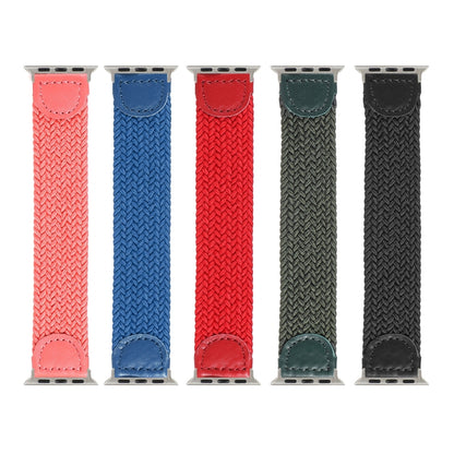 Nylon + Leather Braided Watch Band For Apple Watch Ultra 49mm&Watch Ultra 2 49mm / Series 9&8&7 45mm / SE 3&SE 2&6&SE&5&4 44mm / 3&2&1 42mm, Size:S(Army Green) - Watch Bands by buy2fix | Online Shopping UK | buy2fix