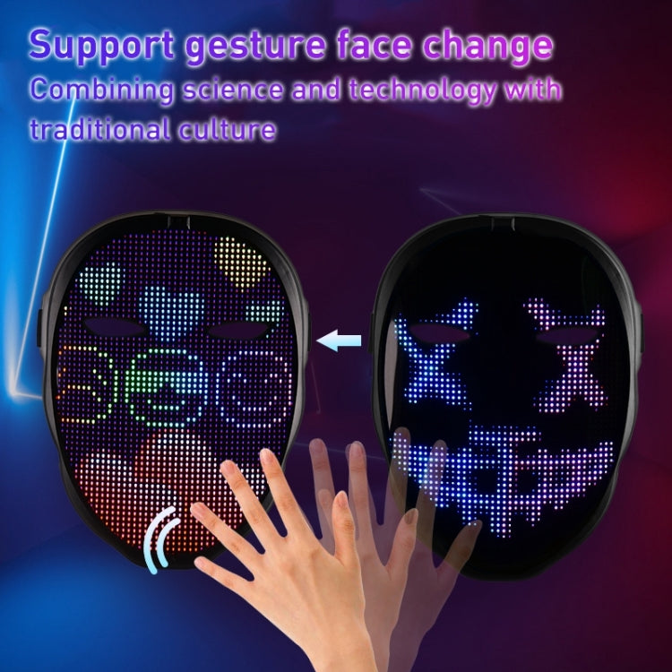 Halloween Festival Party Custom Face Change LED Colorful Luminescence Mask Rechargeable Version - Halloween Masks by buy2fix | Online Shopping UK | buy2fix