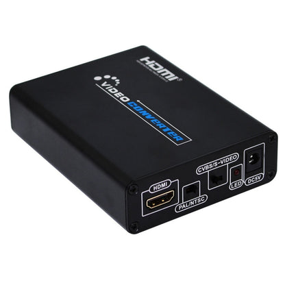 HDMI to Composite / AV S-Video Converter RCA CVBS/L/R Video Converter Adapter, UK Plug - Converter by buy2fix | Online Shopping UK | buy2fix