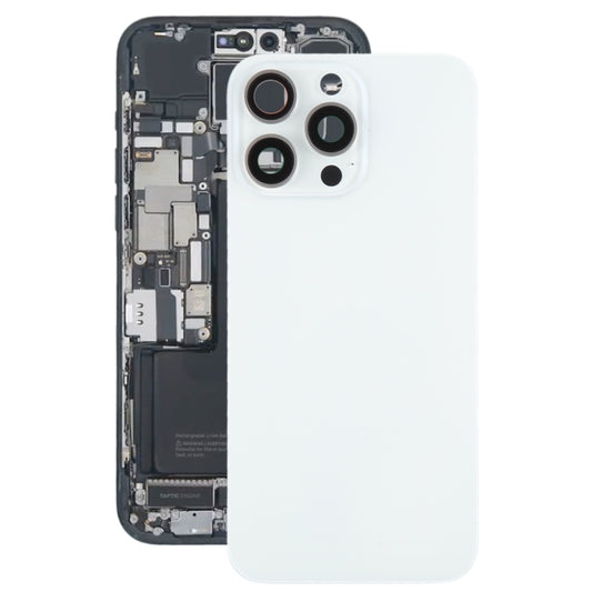 For iPhone 15 Pro Max Battery Back Cover with Camera Lens Cover + MagSafe Magnet(White) - Back Cover by buy2fix | Online Shopping UK | buy2fix