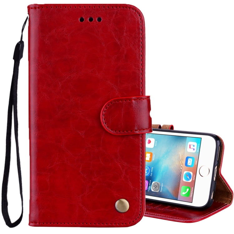 For iPhone 6 Plus & 6s Plus Business Style Oil Wax Texture Horizontal Flip Leather Case with Holder & Card Slots & Wallet (Red) - More iPhone Cases by buy2fix | Online Shopping UK | buy2fix