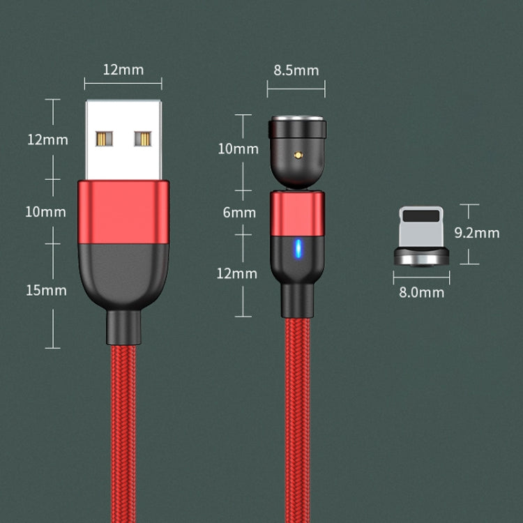 2m 3A Output USB to 8 Pin 540 Degree Rotating Magnetic Data Sync Charging Cable(Black) - Charging Cable & Head by buy2fix | Online Shopping UK | buy2fix