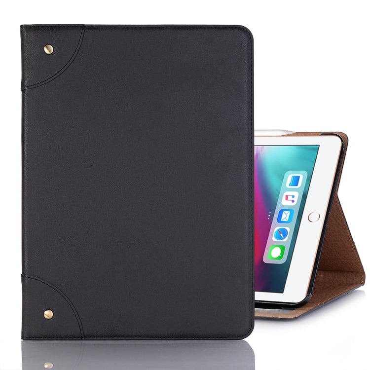 Retro Book Style Horizontal Flip PU Leather Case for iPad Air 13 2024 / iPad Pro 12.9 inch (2018), with Holder & Card Slots & Wallet (Black) - iPad Pro 12.9 (2018) Cases by buy2fix | Online Shopping UK | buy2fix