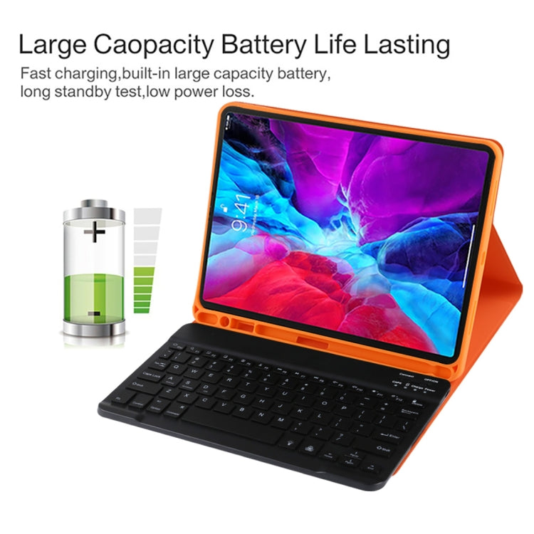 TG11BS Detachable Bluetooth Black Keyboard + Microfiber Leather Tablet Case for iPad Pro 11 inch (2020), with Backlight & Pen Slot & Holder(Orange) - For iPad Pro by buy2fix | Online Shopping UK | buy2fix