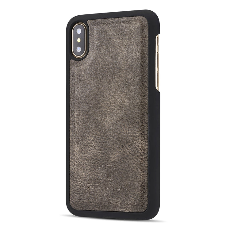 For iPhone X / XS DG.MING  Crazy Horse Texture Horizontal Flip Detachable Magnetic Protective Case with Holder & Card Slots & Wallet(Grey) - More iPhone Cases by DG.MING | Online Shopping UK | buy2fix