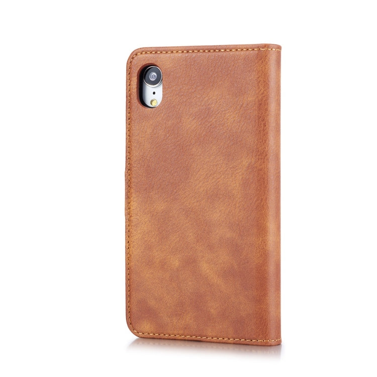 For iPhone XR DG.MING Crazy Horse Texture Flip Detachable Magnetic Leather Case with Holder & Card Slots & Wallet (Brown) - More iPhone Cases by DG.MING | Online Shopping UK | buy2fix