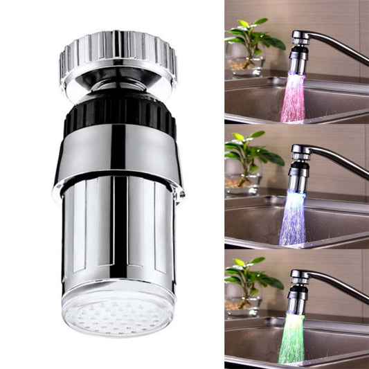 SDF-B6 1 LED ABS Temperature Sensor 3-color LED Faucet Light Water Glow Shower, Size: 58 x 24mm, Interface: 22mm (Silver) - Shower Head by buy2fix | Online Shopping UK | buy2fix