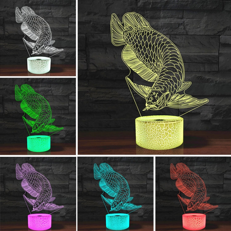 Fish Shape 3D Colorful LED Vision Light Table Lamp, 16 Colors Remote Control Version - Novelty Lighting by buy2fix | Online Shopping UK | buy2fix