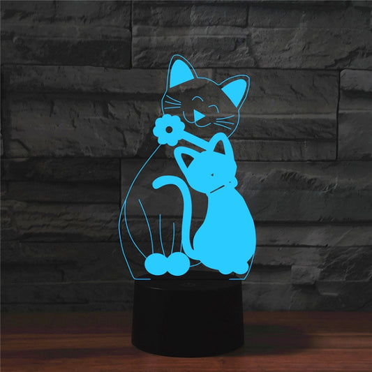 Cat Shape 3D Colorful LED Vision Light Table Lamp, Crack Touch Version - Novelty Lighting by buy2fix | Online Shopping UK | buy2fix