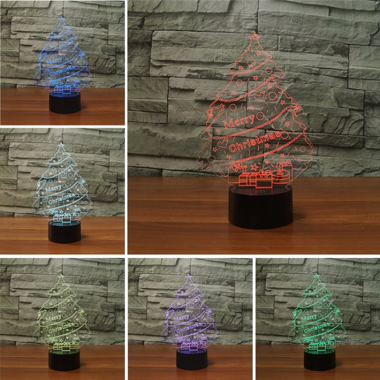 Christmas Tree Shape 3D Colorful LED Vision Light Table Lamp, Crack Touch Version - Novelty Lighting by buy2fix | Online Shopping UK | buy2fix