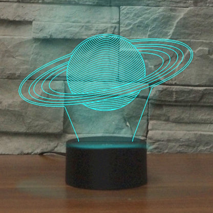 Saturn Shape 3D Colorful LED Vision Light Table Lamp, Charging Touch Version - Novelty Lighting by buy2fix | Online Shopping UK | buy2fix