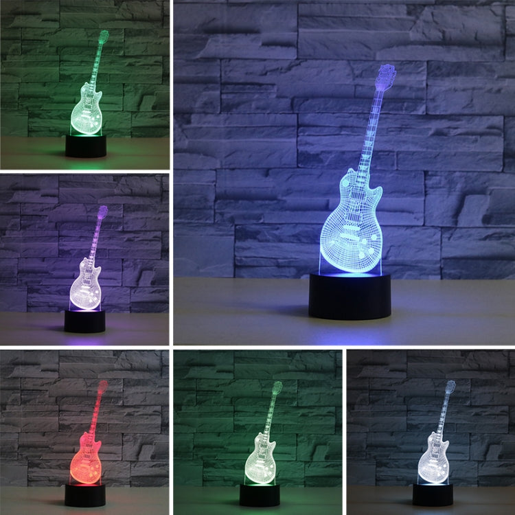 Guitar Shape 3D Colorful LED Vision Light Table Lamp, USB & Battery Version - Novelty Lighting by buy2fix | Online Shopping UK | buy2fix