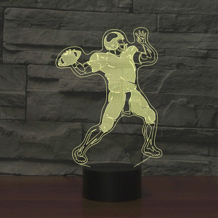 Rugby Quarterback Shape 3D Colorful LED Vision Light Table Lamp, USB Touch Version - Novelty Lighting by buy2fix | Online Shopping UK | buy2fix