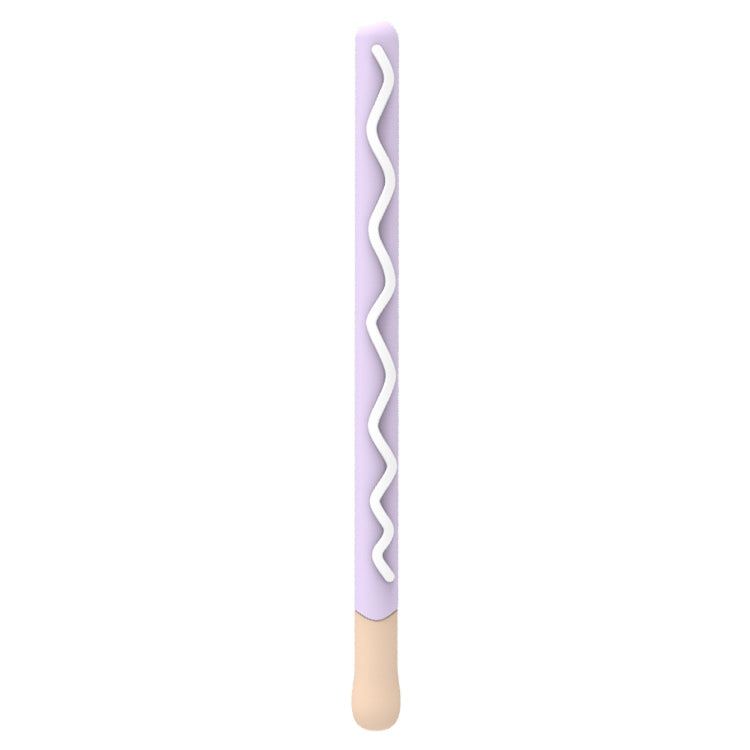 LOVE MEI For Apple Pencil 2 Stripe Design Stylus Pen Silicone Protective Case Cover (Purple) - Pencil Accessories by LOVE MEI | Online Shopping UK | buy2fix