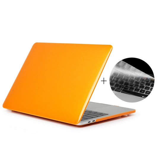 ENKAY Hat-Prince 2 in 1 Crystal Hard Shell Plastic Protective Case + US Version Ultra-thin TPU Keyboard Protector Cover for 2016 New MacBook Pro 15.4 inch with Touchbar (A1707)(Orange) - MacBook Pro Cases by ENKAY | Online Shopping UK | buy2fix