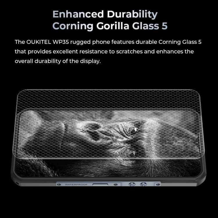 Oukitel WP35 5G Rugged Phone, 8GB+256GB, IP68/IP69K Fingerprint Identification, 11000mAh, 6.6 inch MediaTek Dimensity 6100+ Octa Core, NFC, OTG, Network: 5G (Grey) - OUKITEL by OUKITEL | Online Shopping UK | buy2fix