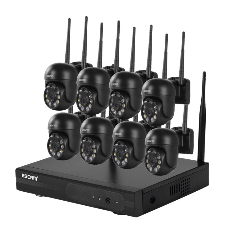 ESCAM WNK618 3.0 Million Pixels 8-channel Wireless Dome Camera HD NVR Security System, Support Motion Detection & Two-way Audio & Full-color Night Vision & TF Card, AU Plug - Dome Camera by ESCAM | Online Shopping UK | buy2fix