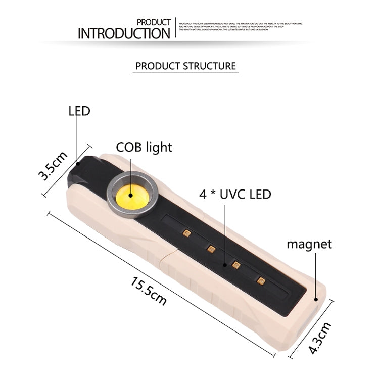 1902C 3 Lighting Mode Flashlight Rechargeable Lantern Disinfection Light UVA+UVC Antisepsis Lamp - Sterilizers by buy2fix | Online Shopping UK | buy2fix