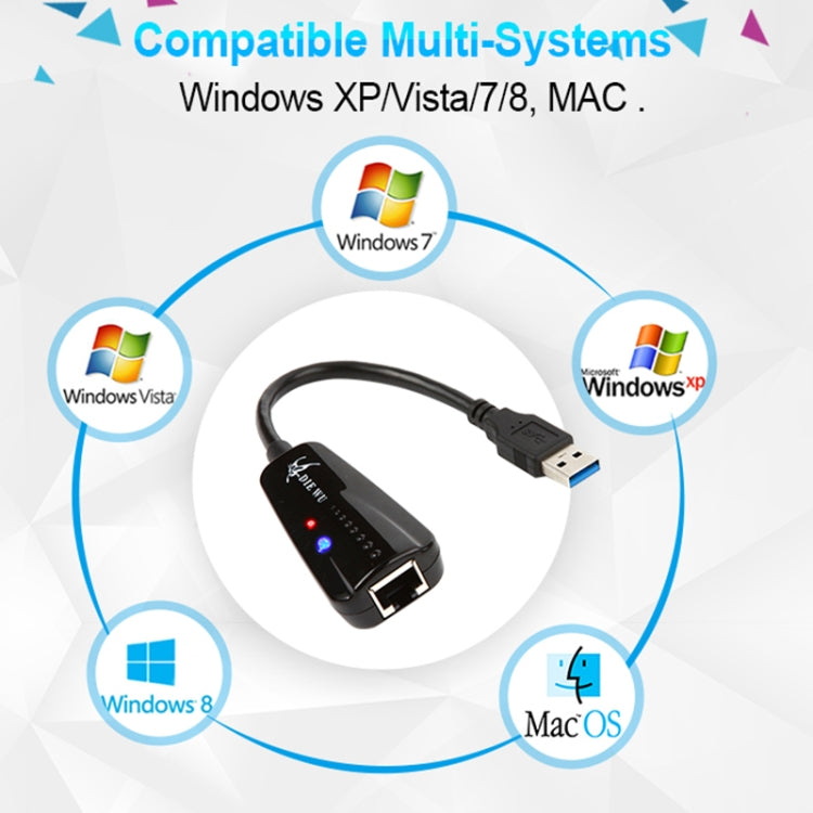 DIE WU TXA042 Realtek 8153 USB 3.0 to Gigabit Ethernet RJ45 LAN 10/100/1000Mbps Network Card Adapter - Add-on Cards by buy2fix | Online Shopping UK | buy2fix