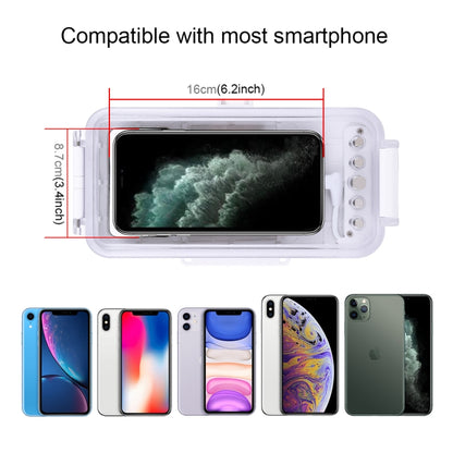 PULUZ 45m/147ft Waterproof Diving Case Photo Video Taking Underwater Housing Cover for iPhone 14 Series, iPhone 13 Series, iPhone 12 Series, iPhone 11 Series, iPhone X Series, iPhone 8 & 7, iPhone 6s, iOS 13.0 or Above Version iPhone(White) - iPhone 14 Pro Cases by PULUZ | Online Shopping UK | buy2fix