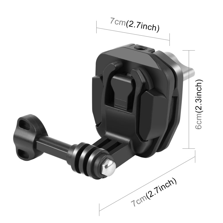 PULUZ Motorcycle Windshield Action Camera Mount Clip for GoPro Hero12 Black / DJI Osmo Action 4 / Insta360 X4 / Ace Pro and Other Action Cameras (Black) - Holder by PULUZ | Online Shopping UK | buy2fix