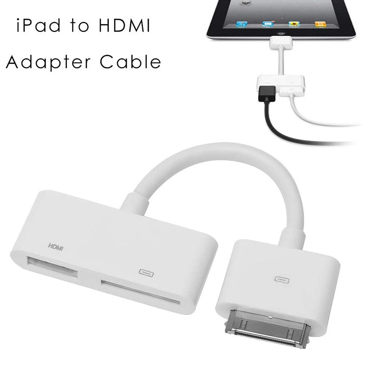 Digital AV HDMI Adapter to HDTV For New iPad (iPad 3) / iPad 2 / iPad / iPhone 4 & 4S / iPod Touch 4(White) - Converter & Adapter by buy2fix | Online Shopping UK | buy2fix