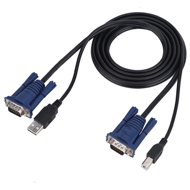 USB VGA SVGA (HDB) KVM Male Keyboard Laptop PC Monitor Cable for USB KVM Switch (For S-KVM-0104USB), Length: 1.5m - Others by buy2fix | Online Shopping UK | buy2fix