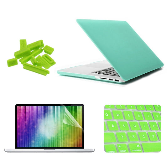 ENKAY for MacBook Pro Retina 13.3 inch (US Version) / A1425 / A1502 4 in 1 Frosted Hard Shell Plastic Protective Case with Screen Protector & Keyboard Guard & Anti-dust Plugs(Green) - MacBook Pro Cases by ENKAY | Online Shopping UK | buy2fix