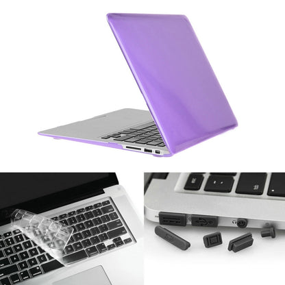 ENKAY for Macbook Air 11.6 inch (US Version) / A1370 / A1465 Hat-Prince 3 in 1 Crystal Hard Shell Plastic Protective Case with Keyboard Guard & Port Dust Plug(Purple) - MacBook Air Cases by ENKAY | Online Shopping UK | buy2fix