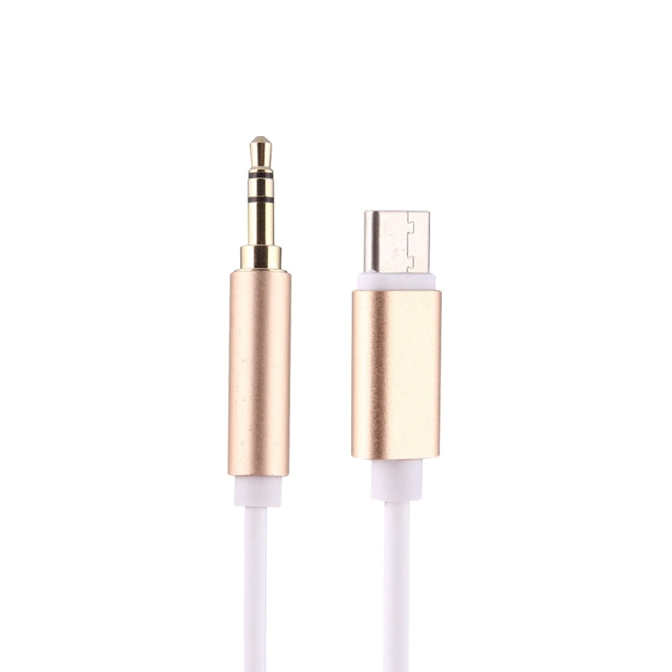 1m USB-C / Type-C to 3.5mm Male Audio Adapter Cable(Gold) - Video & Audio Cable by buy2fix | Online Shopping UK | buy2fix