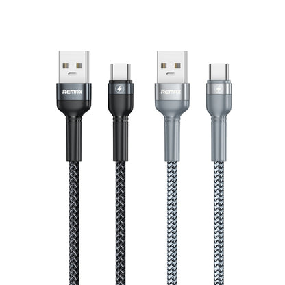 REMAX RC-170 Jany Series 1m 5A USB to USB-C / Type-C Aluminum Alloy Braid Fast Charging Data Cable (Silver) - USB-C & Type-C Cable by REMAX | Online Shopping UK | buy2fix