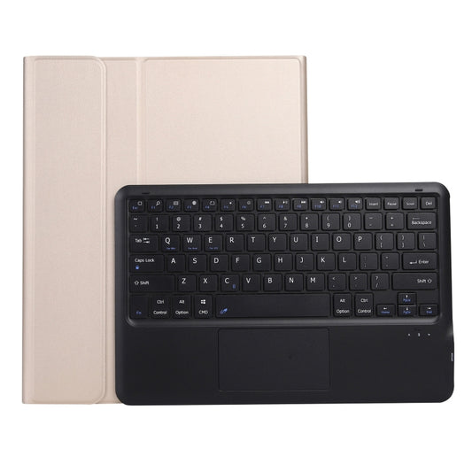A970-A Splittable Bluetooth Keyboard Leather Tablet Case for Samsung Galaxy Tab S8+ / S7 FE T730 / S7+ T970 / T975, with Touchpad & Holder(Gold) - Samsung Keyboard by buy2fix | Online Shopping UK | buy2fix