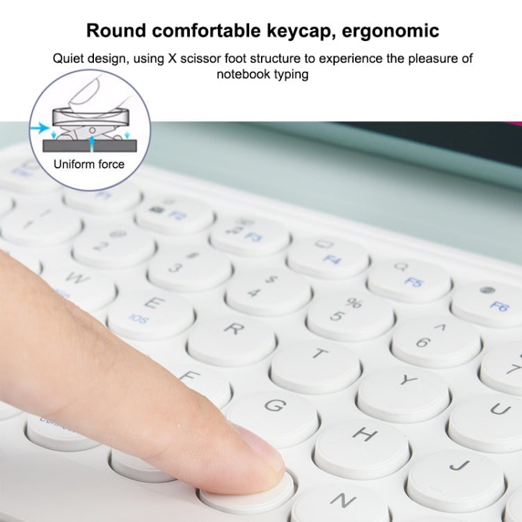 X3 10 inch Universal Tablet Round Keycap Wireless Bluetooth Keyboard (Black) - Universal Keyboard by buy2fix | Online Shopping UK | buy2fix