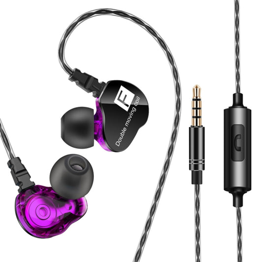 QKZ CK9 HiFi In-ear Four Unit Sports Music Headphones (Purple) - Sport Earphone by QKZ | Online Shopping UK | buy2fix