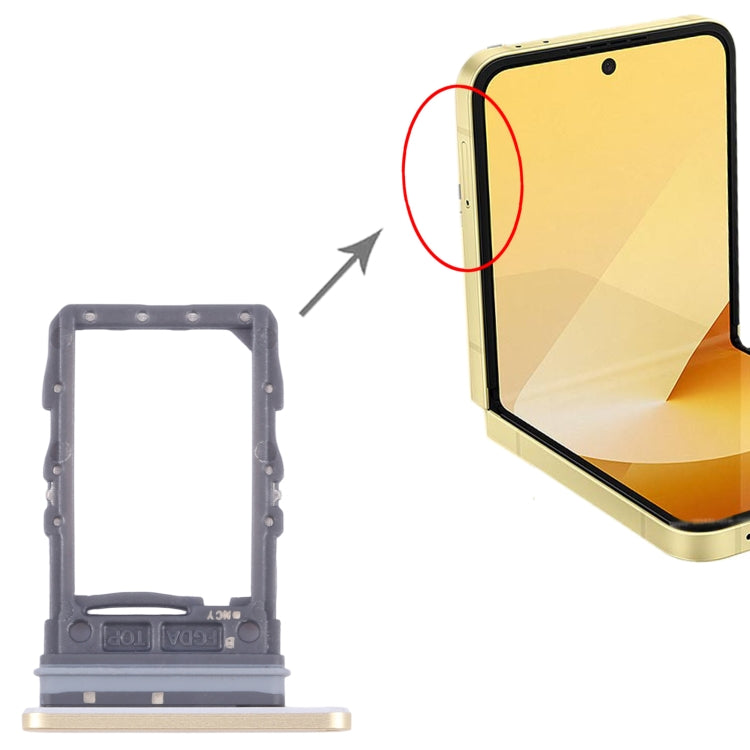 For Samsung Galaxy Z Flip6 SM-F741B Original SIM Card Tray (Gold) - Galaxy Z Series Parts by buy2fix | Online Shopping UK | buy2fix