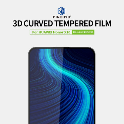 For Huawei Honor X10 PINWUYO 9H 3D Curved Full Screen Explosion-proof Tempered Glass Film(Black) - Honor Tempered Glass by PINWUYO | Online Shopping UK | buy2fix