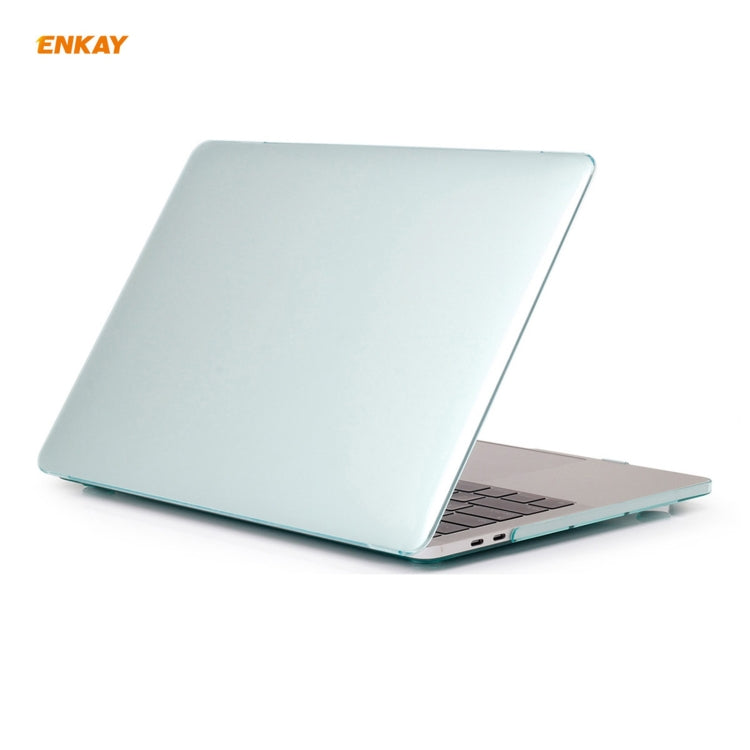 ENKAY 3 in 1 Crystal Laptop Protective Case + EU Version TPU Keyboard Film + Anti-dust Plugs Set for MacBook Pro 13.3 inch A1706 / A1989 / A2159 (with Touch Bar)(Green) - MacBook Pro Cases by ENKAY | Online Shopping UK | buy2fix