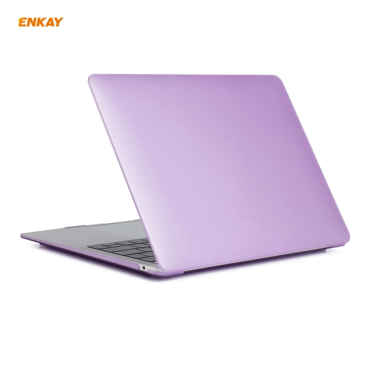 ENKAY 3 in 1 Matte Laptop Protective Case + US Version TPU Keyboard Film + Anti-dust Plugs Set for MacBook Air 13.3 inch A1932 (2018)(Purple) - MacBook Air Cases by ENKAY | Online Shopping UK | buy2fix