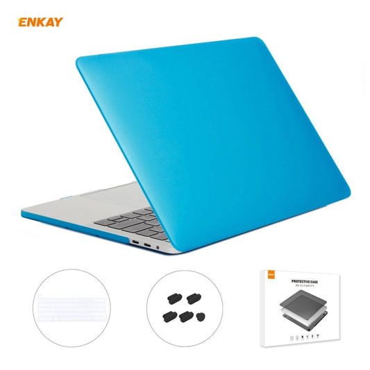 ENKAY 3 in 1 Matte Laptop Protective Case + US Version TPU Keyboard Film + Anti-dust Plugs Set for MacBook Pro 16 inch A2141 (with Touch Bar)(Light Blue) - MacBook Pro Cases by ENKAY | Online Shopping UK | buy2fix