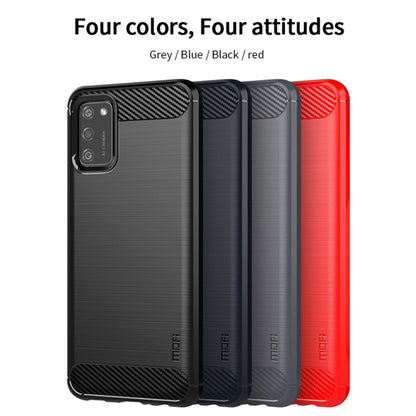 For Samsung Galaxy A02s/M02s/F02s(EU Version) MOFI Gentleness Series Brushed Texture Carbon Fiber Soft TPU Case(Red) - Galaxy Phone Cases by MOFI | Online Shopping UK | buy2fix