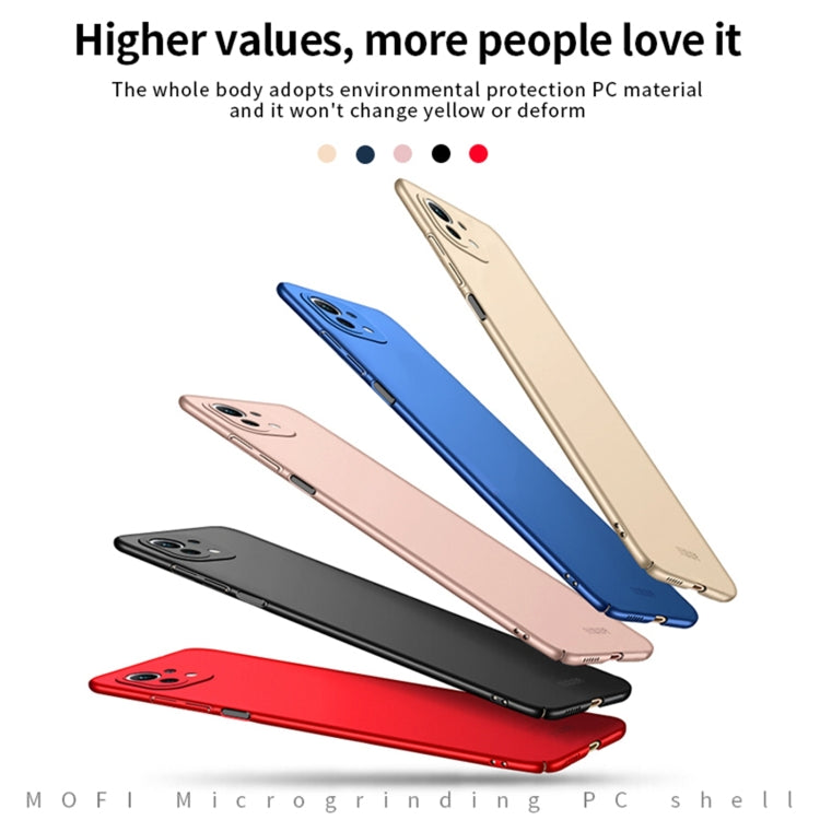 For Xiaomi Mi 11 Lite MOFI Frosted PC Ultra-thin Hard Case(Red) - Xiaomi Cases by MOFI | Online Shopping UK | buy2fix