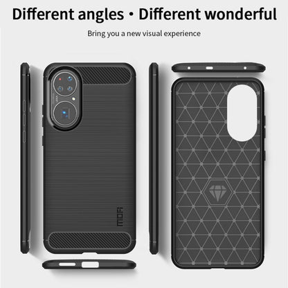 For Huawei P50 MOFI Gentleness Series Brushed Texture Carbon Fiber Soft TPU Case(Blue) - Huawei Cases by MOFI | Online Shopping UK | buy2fix