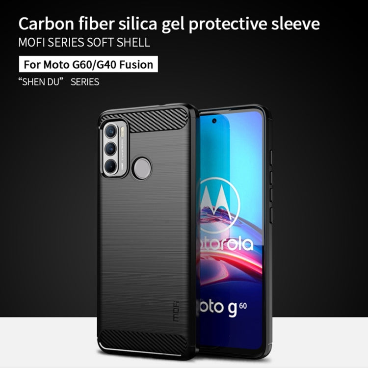 For Motorola G60 / G40 Fusion MOFI Gentleness Series Brushed Texture Carbon Fiber Soft TPU Case(Black) - Motorola Cases by MOFI | Online Shopping UK | buy2fix