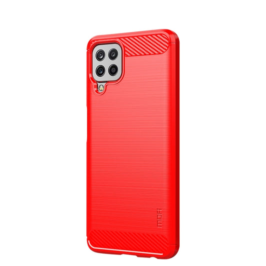 For Samsung Galaxy A22 4G MOFI Gentleness Series Brushed Texture Carbon Fiber Soft TPU Case(Red) - Galaxy Phone Cases by MOFI | Online Shopping UK | buy2fix