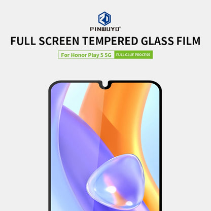 For Honor Play5 5G PINWUYO 9H 2.5D Full Screen Tempered Glass Film(Black) - Honor Tempered Glass by PINWUYO | Online Shopping UK | buy2fix