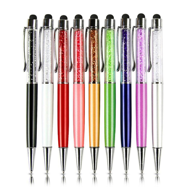 AT-22  2 in 1 Universal Flash Diamond Decoration Capacitance Pen Stylus Ballpoint Pen(White) - Stylus Pen by buy2fix | Online Shopping UK | buy2fix