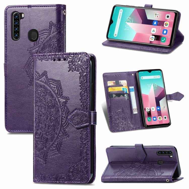 For Blackview A80 Pro Mandala Flower Embossed Horizontal Flip Leather Case with Holder & Three Card Slots & Wallet & Lanyard(Purple) - More Brand by buy2fix | Online Shopping UK | buy2fix