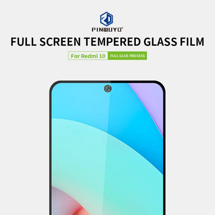 For Xiaomi Redmi 10 PINWUYO 9H 2.5D Full Screen Tempered Glass Film(Black) -  by PINWUYO | Online Shopping UK | buy2fix