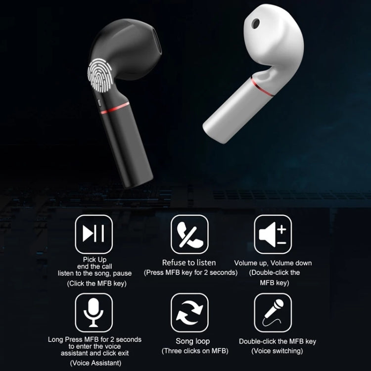 K60 Mini Business Wireless Bluetooth Earphone Car Driving Hands-free Headset with Mic(White) - Bluetooth Earphone by buy2fix | Online Shopping UK | buy2fix