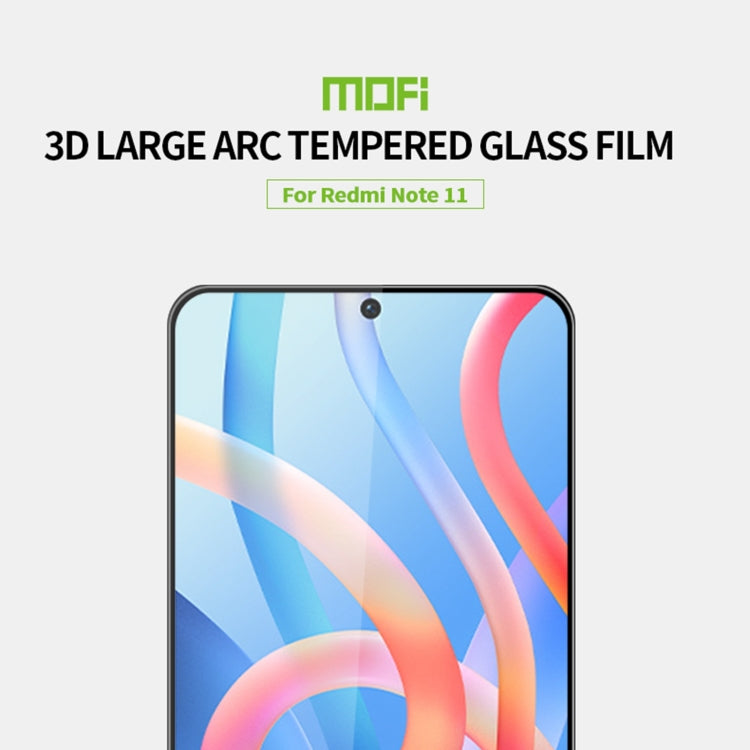 For Xiaomi Redmi Note 11 / Poco M4 Pro 5G MOFI 9H 3D Explosion-proof Curved Screen Tempered Glass Film(Black) -  by PINWUYO | Online Shopping UK | buy2fix